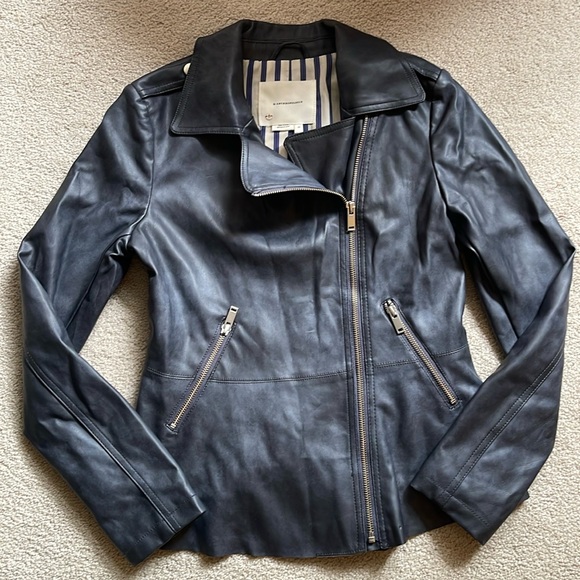 Anthropologie Moto Faux Leather Jacket Size XSmall - Picture 2 of 8